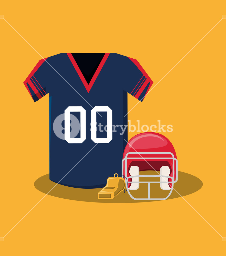 882x1000 American Football Jersey And Helmet Over Yellow Background