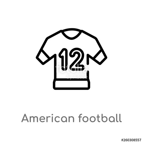 500x500 Outline American Football Jersey Vector Icon Isolated Black