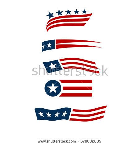 450x470 Usa Star Flag Logo Stripes Design Elements Vector Icons Usa Logo