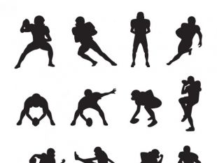 310x233 American Football Player Silhouettes Collection Free Vectors