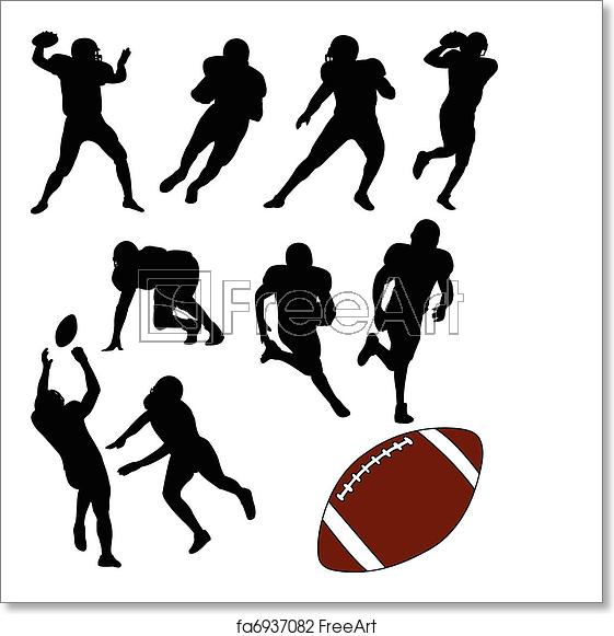 561x581 Free Art Print Of American Football Silhouettes American Football