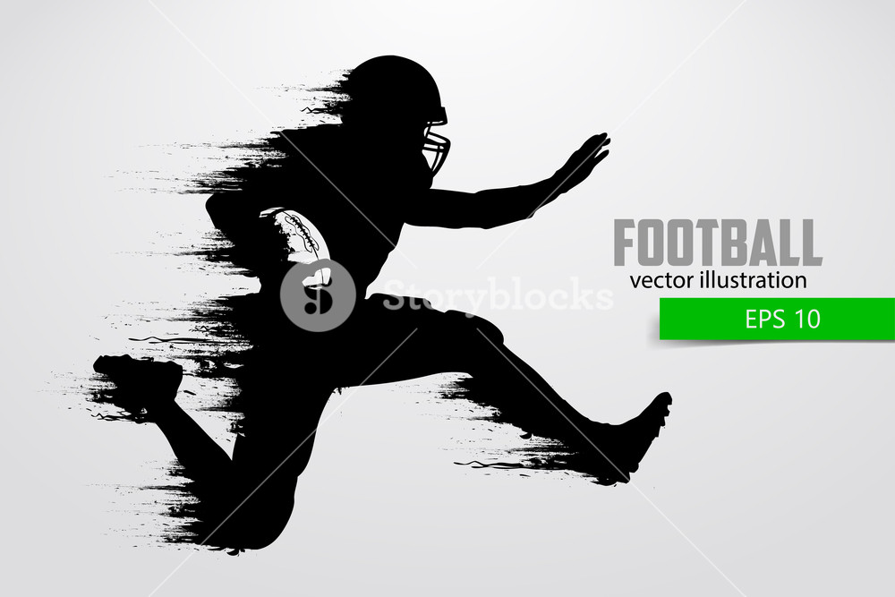 1000x667 Silhouette Of A American Football Player Background And Text