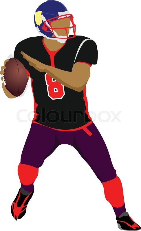 487x800 American Football Player S Silhouettes Stock Vector Colourbox