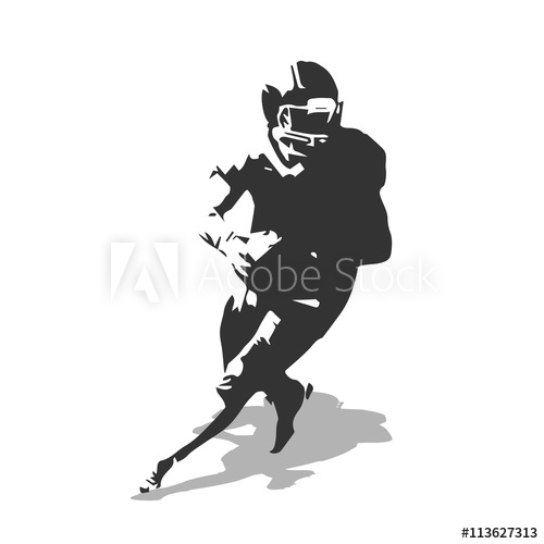 500x500 American Football Player Vector Illustration Running Isolated F