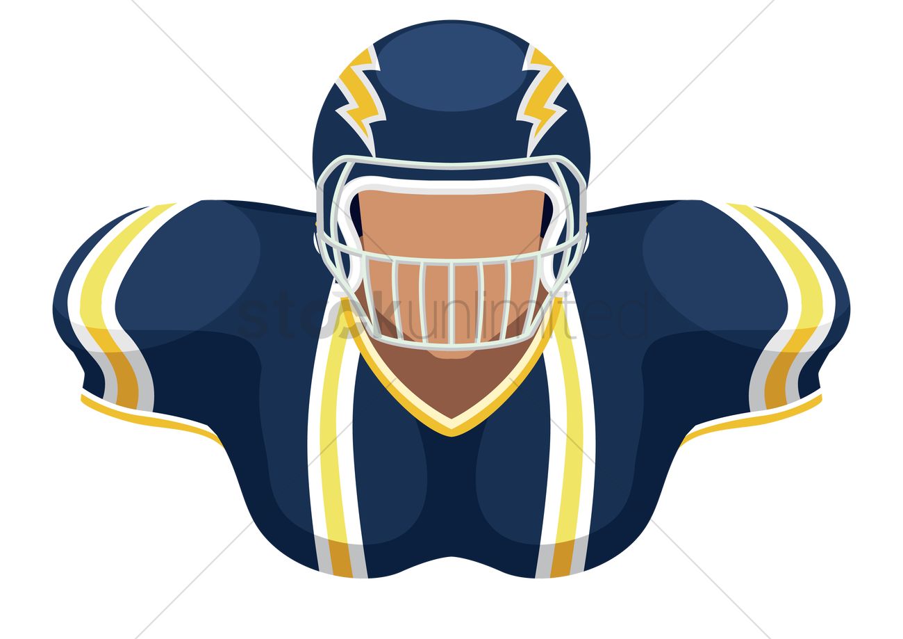 1300x919 Free Front View Of An American Football Player Vector Image
