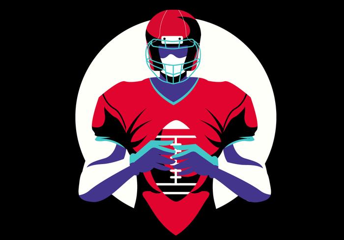 700x490 Heroic American Football Player Vector Flat Illustration