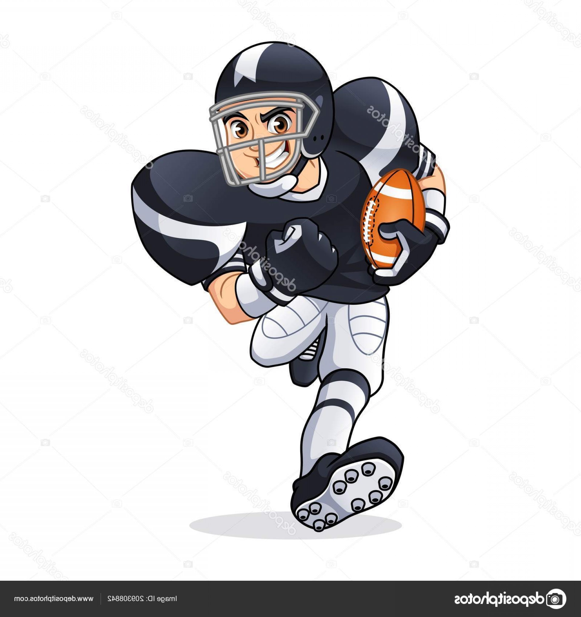 1920x2040 Stock Illustration American Football Player Running Cartoon