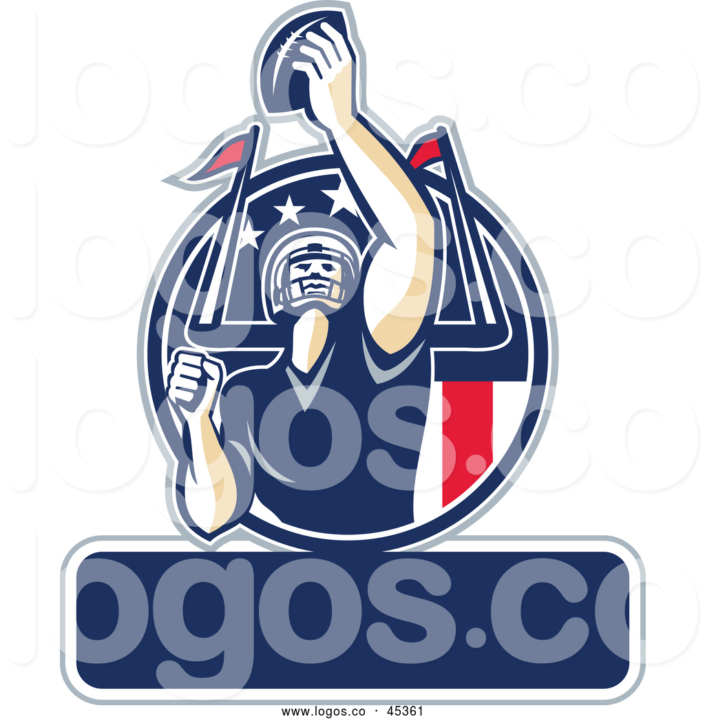 1024x1044 Vector Logo Of A Determined American Football Player Holding Up