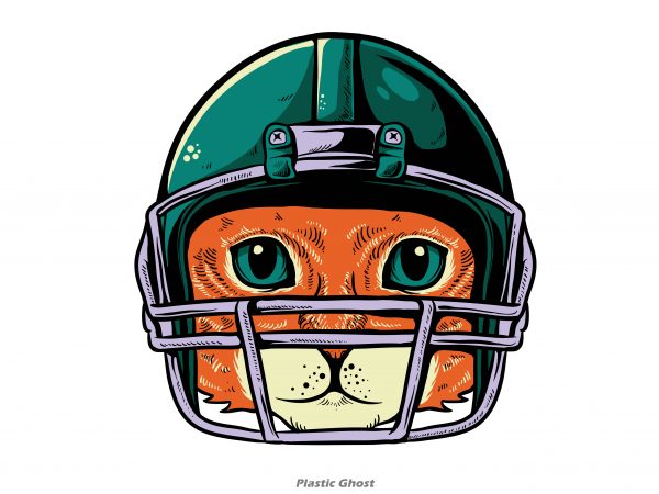 600x450 Cat American Football Player T Shirt Vector