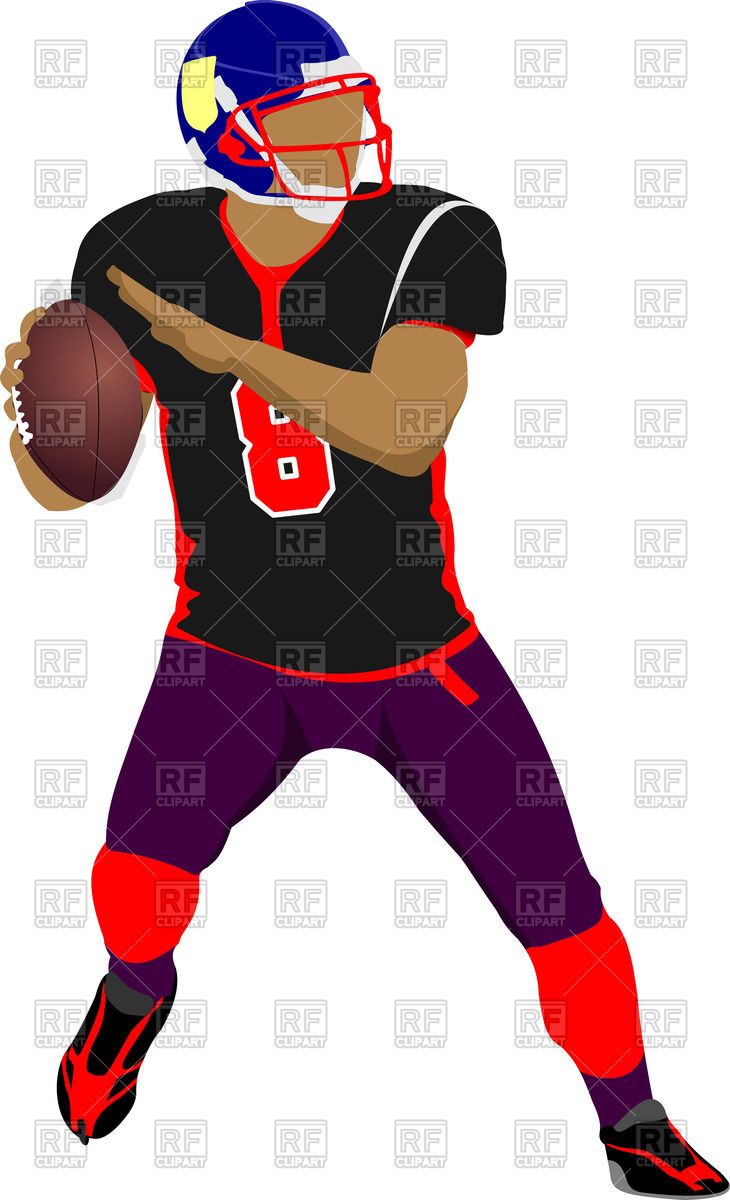 Silhouette Of American Football Player In Action Vector Image 730x1200 Silhouette Of American Football Player In Action Vector Image