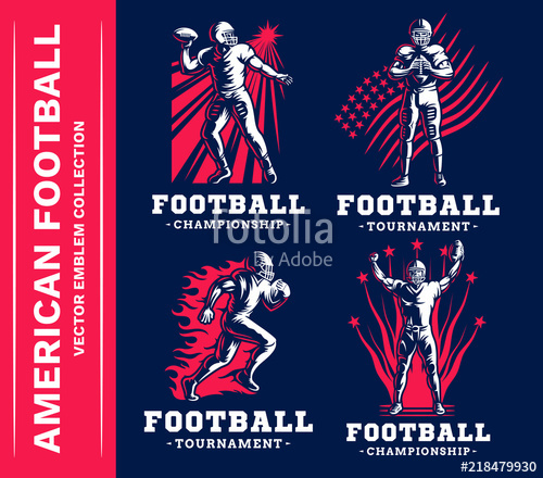 500x440 American Football Emblem Collections, Designs Templates On A Dark