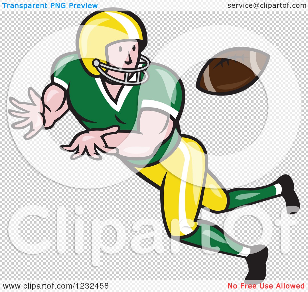 1080x1024 Clipart Of A Gridiron American Football Player Catching
