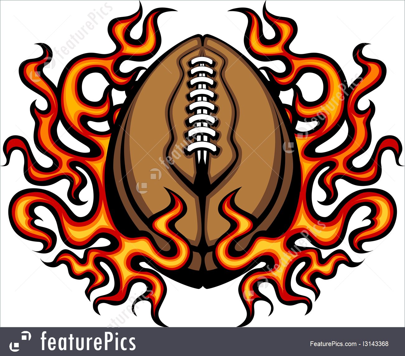 1300x1143 American Football Template With Flames Vector Image
