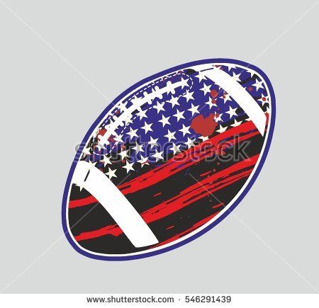 450x435 American Football Ball And Flag Graphic Design Vector Art