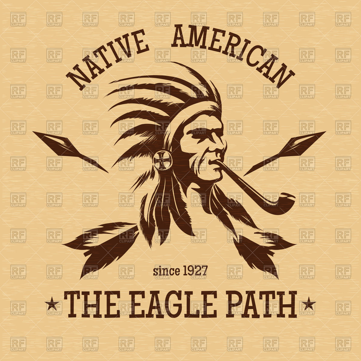 1200x1200 Native American Indian Vintage Print For T Shirt Vector Image