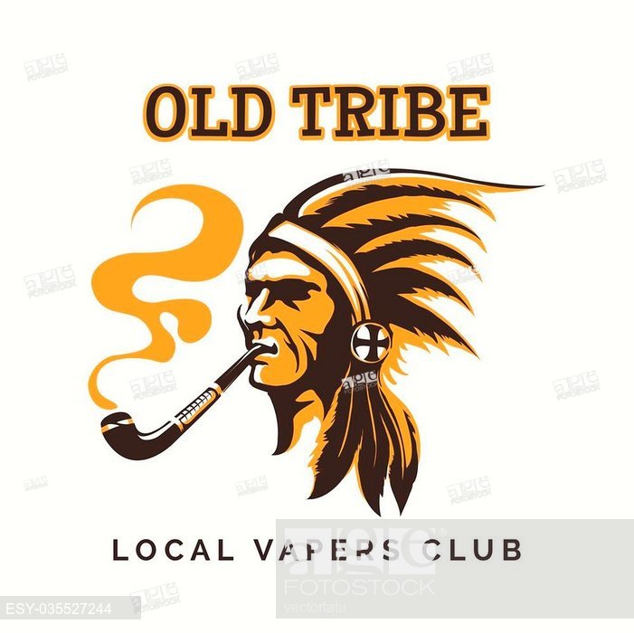 701x700 Vape Club Logo Or Vipe Bar Emblem With Tribal American Indian