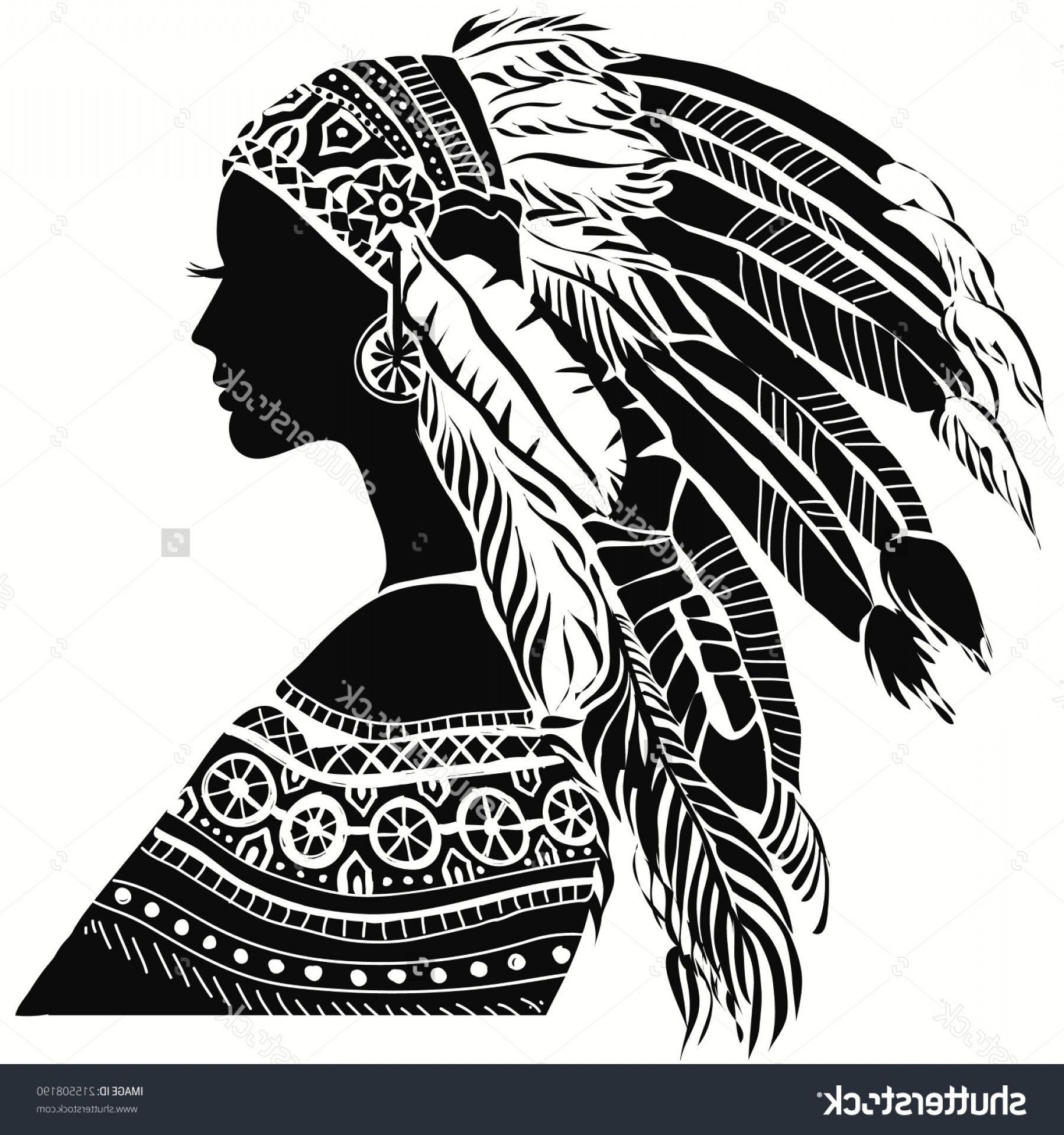1800x1920 Best American Indian Vector Design Hd Stock Vector Young Woman