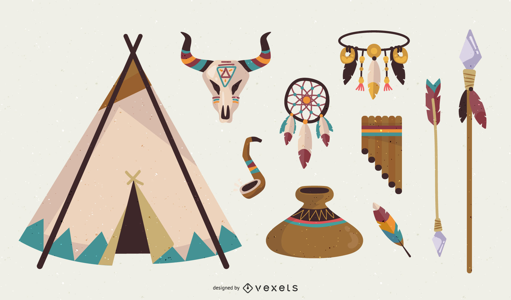 1701x1000 Free American Native Indian Vector Pack