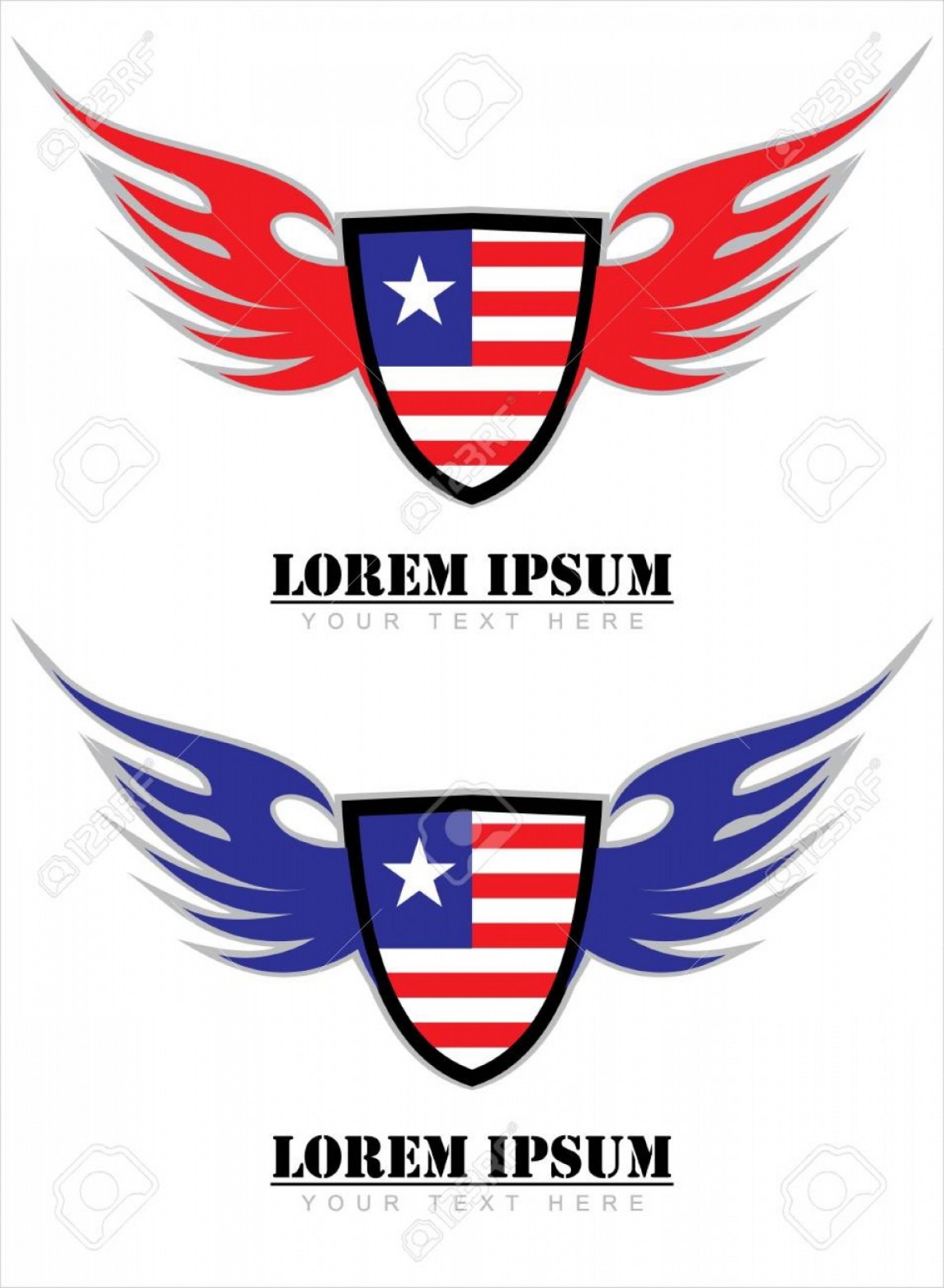 Photostock Vector Star And Stripes Winged Stripped And Star Shield 1372x1872 Photostock Vector Star And Stripes Winged Stripped And Star Shield