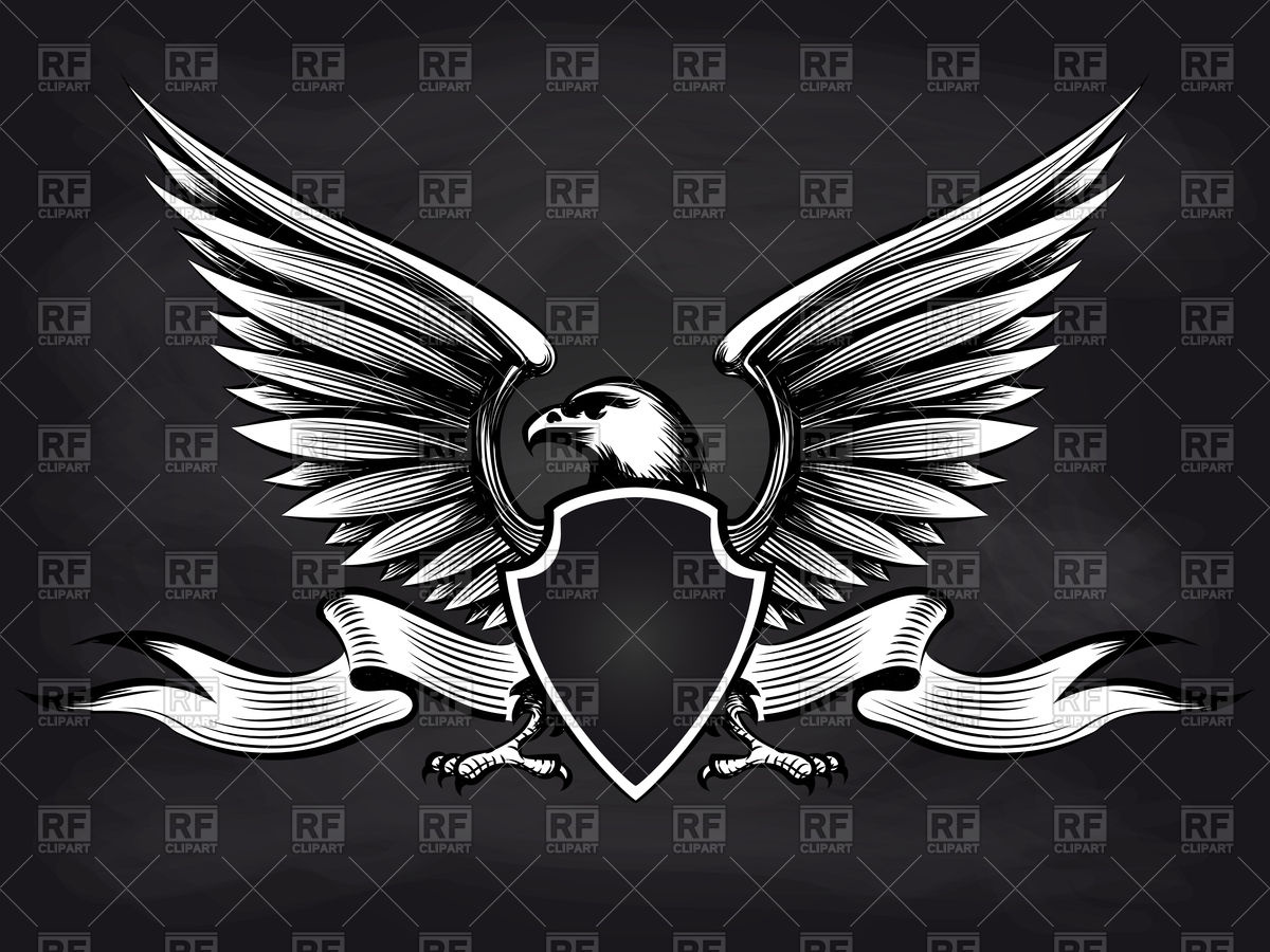 White And Black American Bald Eagle With Shield Vector Image 1200x900 White And Black American Bald Eagle With Shield Vector Image