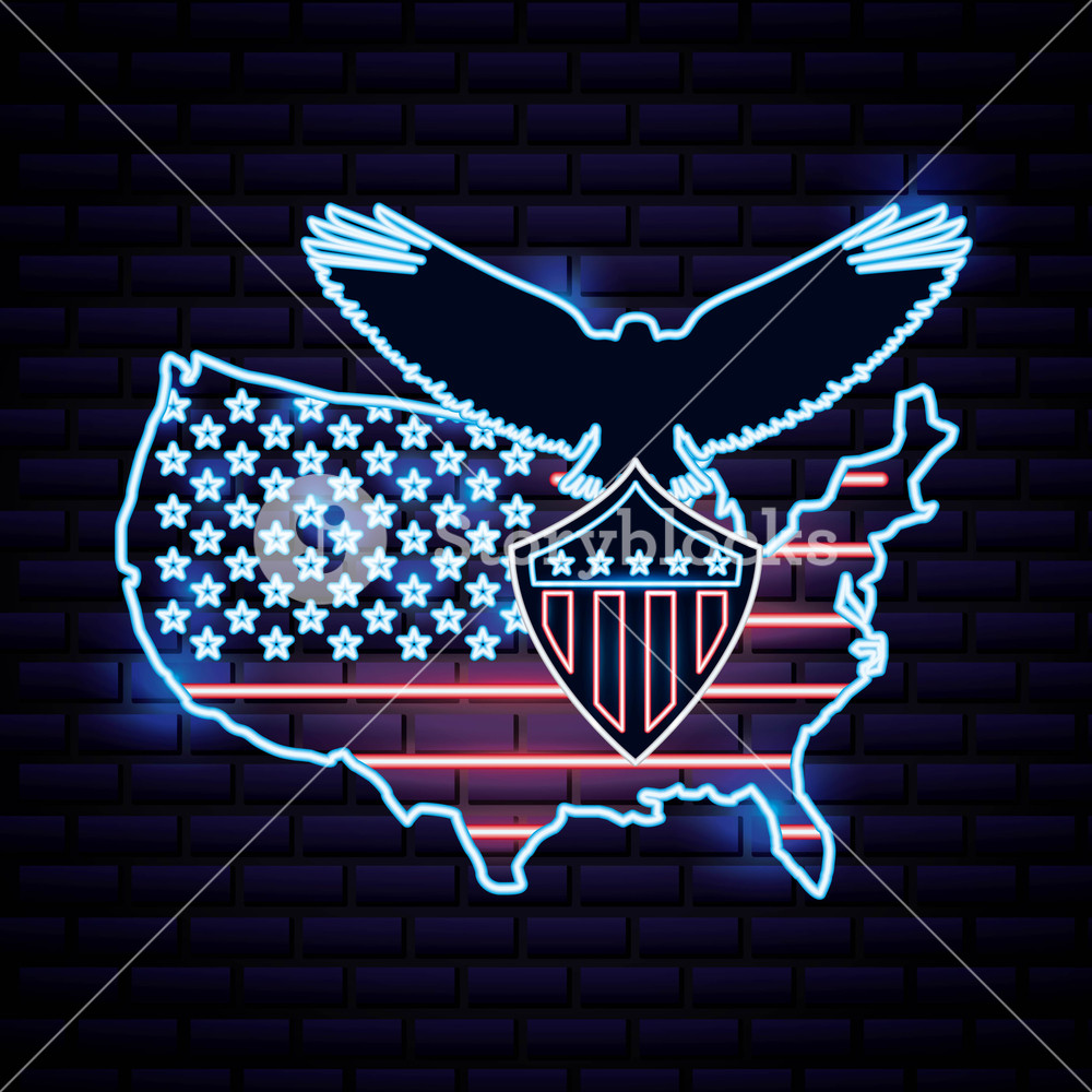 American Independence Day Map With Usa Flag Eagle Open Wings 1000x1000 American Independence Day Map With Usa Flag Eagle Open Wings
