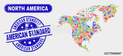 500x230 Constructor North America Map And Blue American Standard Distress