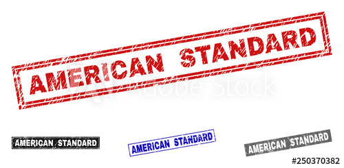 500x245 Grunge American Standard Rectangle Stamp Seals Isolated On A White