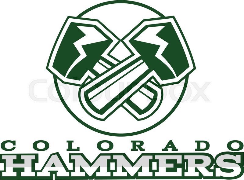 800x589 American Football Label Hammer Logo Stock Vector Colourbox