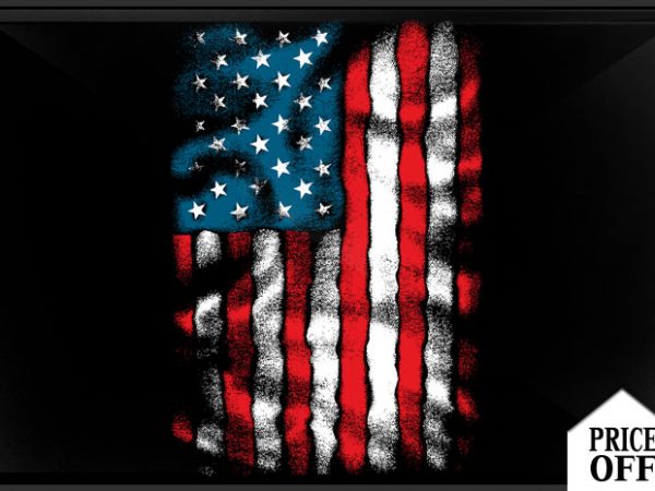 600x450 American Flag Chest T Shirt Vector