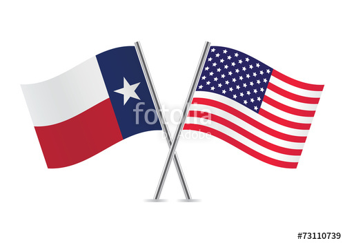 500x352 American And Texas Flags Vector Illustration Stock Image