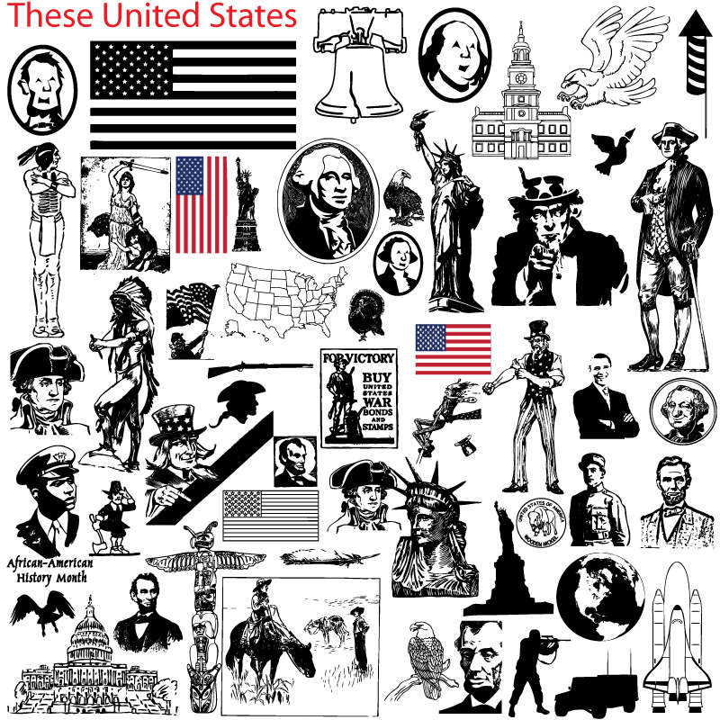 800x800 Retro American Elements Design Vector Free Vector Graphic Download