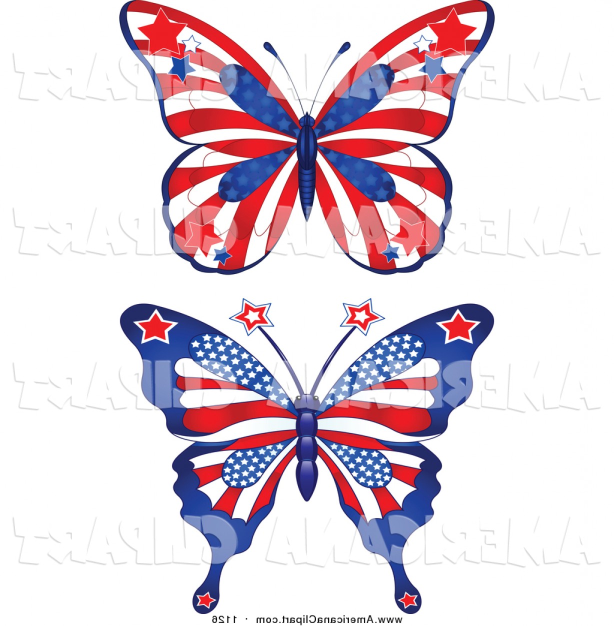 1228x1252 Americana Vector Clip Art Of American Butterflies