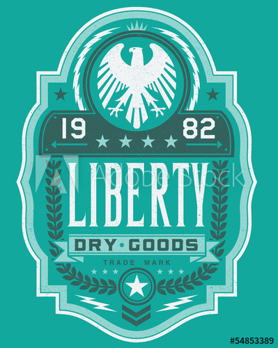 399x500 Vintage Americana Style Liberty Label Vector