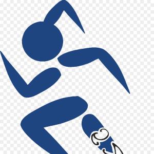 300x300 Americana Vector Clip Art Of A Marathon Runner Over An American