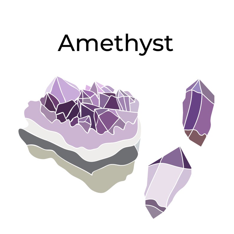 794x794 Amethyst Vector Graphic Custom Design Illustration Crystal Etsy