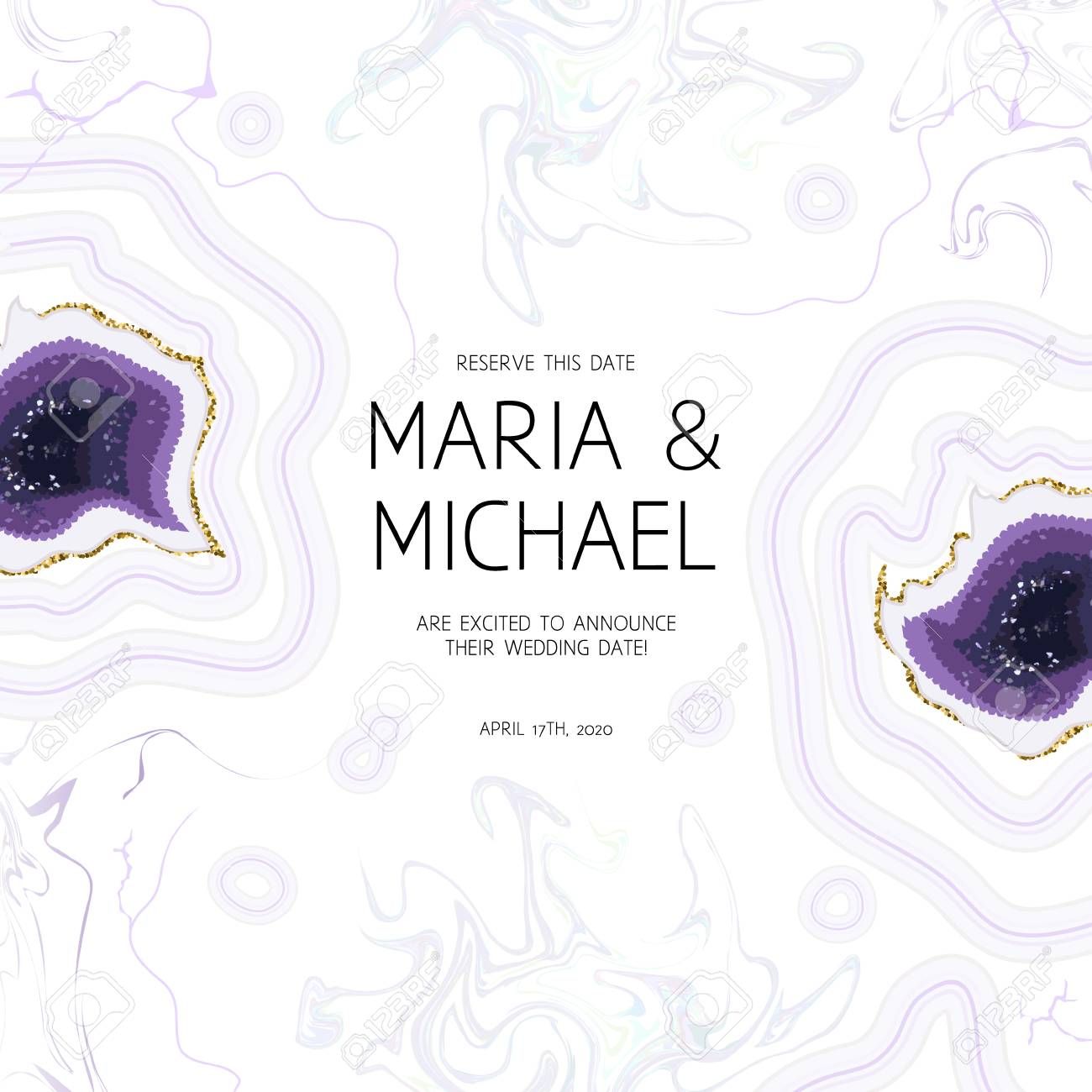 1300x1300 Amethyst Crystal Geode Purple And White Marbled Vector Frame