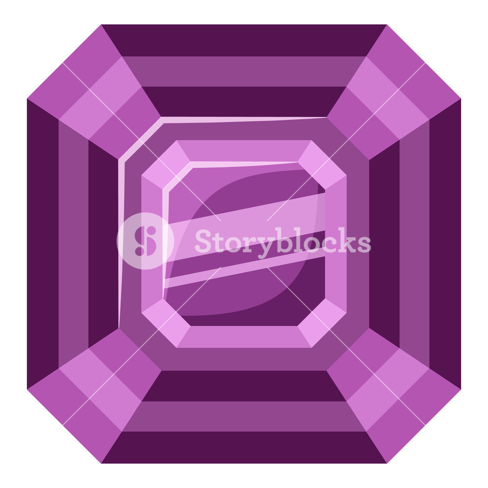 1000x1000 Amethyst Stone Icon Cartoon Illustration Of Amethyst Stone Vector