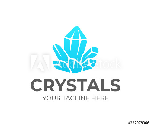 500x417 Quartz Crystal Cluster Logo Design Amethyst Vector Design