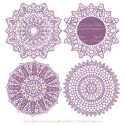 247x247 Amethyst Round Lace Doily Vectors