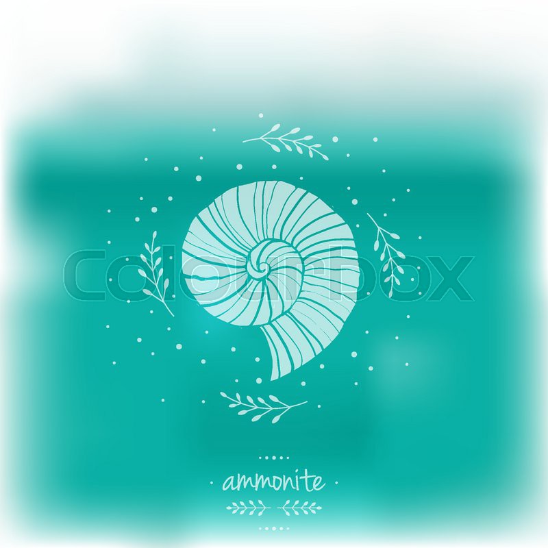 800x800 Blurred Illustration With Ammonites Vector Illustration Sea Theme