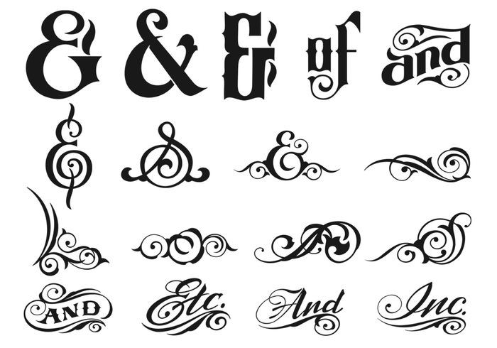 700x490 Ampersand Vector Pack Wedding Vector Art, Free Vector Art