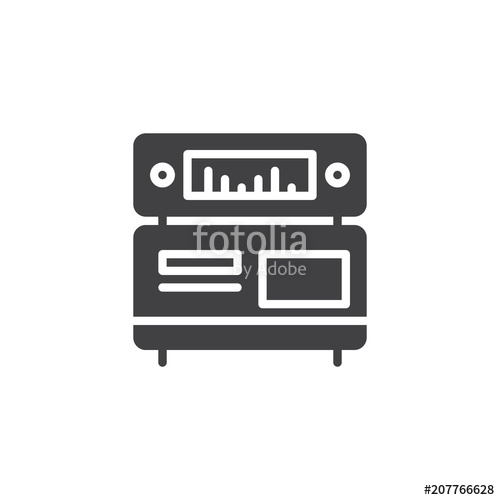 500x500 Retro Amplifier Vector Icon Filled Flat Sign For Mobile Concept