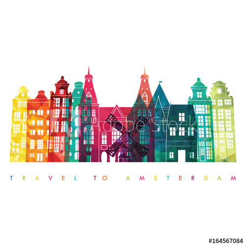 500x500 Amsterdam Skyline Vector Illustration