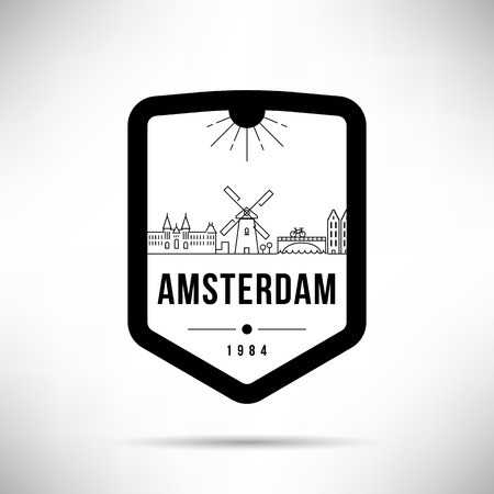 450x450 Amsterdam City Modern Skyline Vector Template Royalty Free Vector