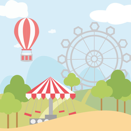 500x500 Amusement Park Vector Free Download