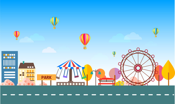 600x355 Park Free Vector Download