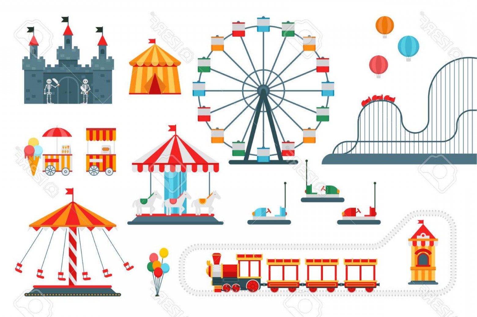 Amusement Park Vector at Vectorified.com | Collection of Amusement Park ...