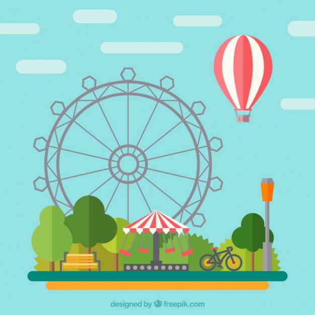 626x626 Amusement Park Vector Premium Download