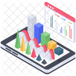256x256 Application Analytics Vector Icon Of Isometric Style