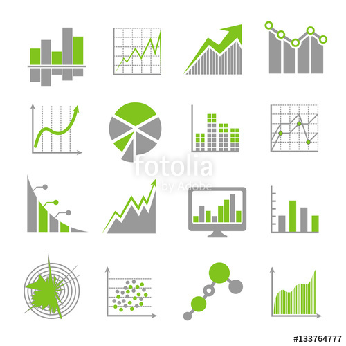 500x500 Data Analysis Signs And Financial Business Analytics Vector Icons